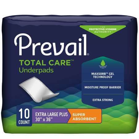 Prevail Total Care 30 x 36 Underpad pack or case, PV-410