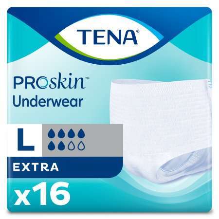 TENA 72332 Proskin Extra Protective Underwear, size L 45-58in, PK/16