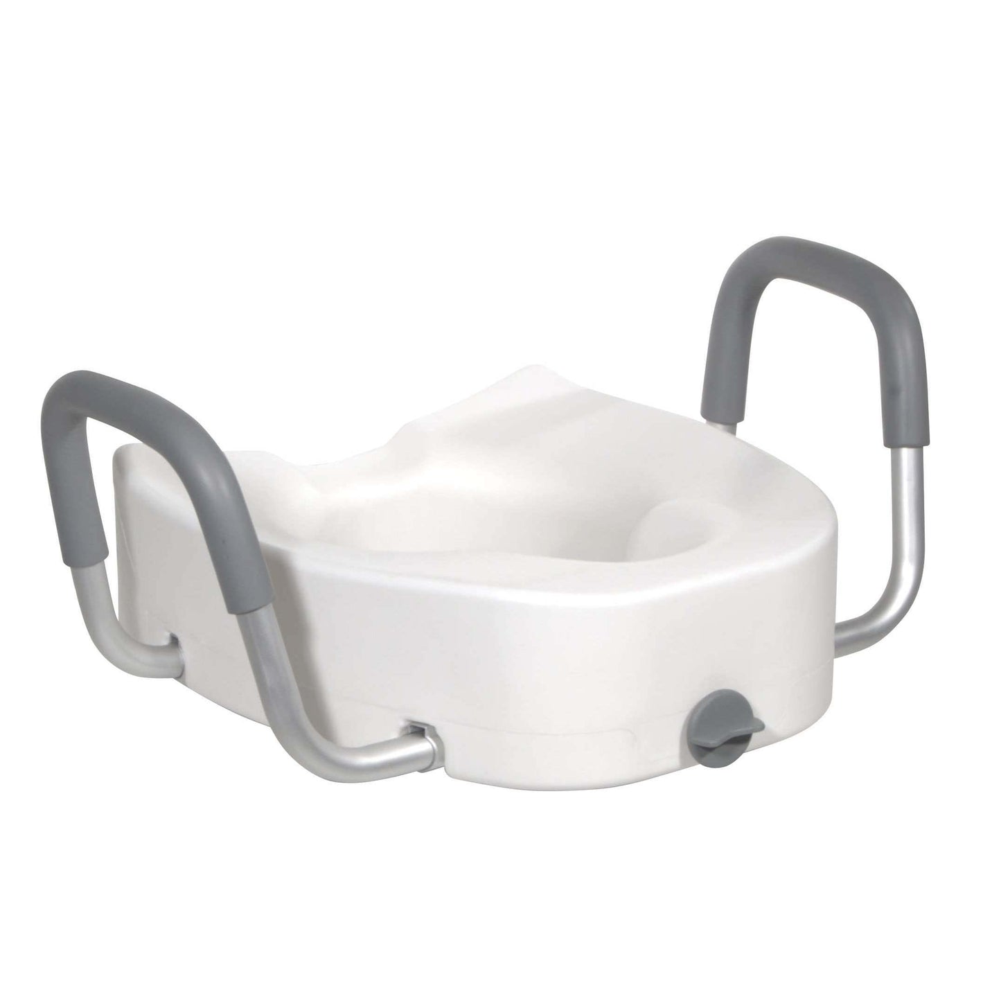 Drive 12013 Premium Plastic Raised Toilet Seat with Lock and Padded Armrests, Elongated
