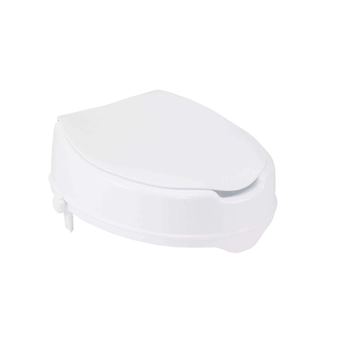 Drive 12065 Raised Toilet Seat with Lock and Lid, Standard Seat, 4"