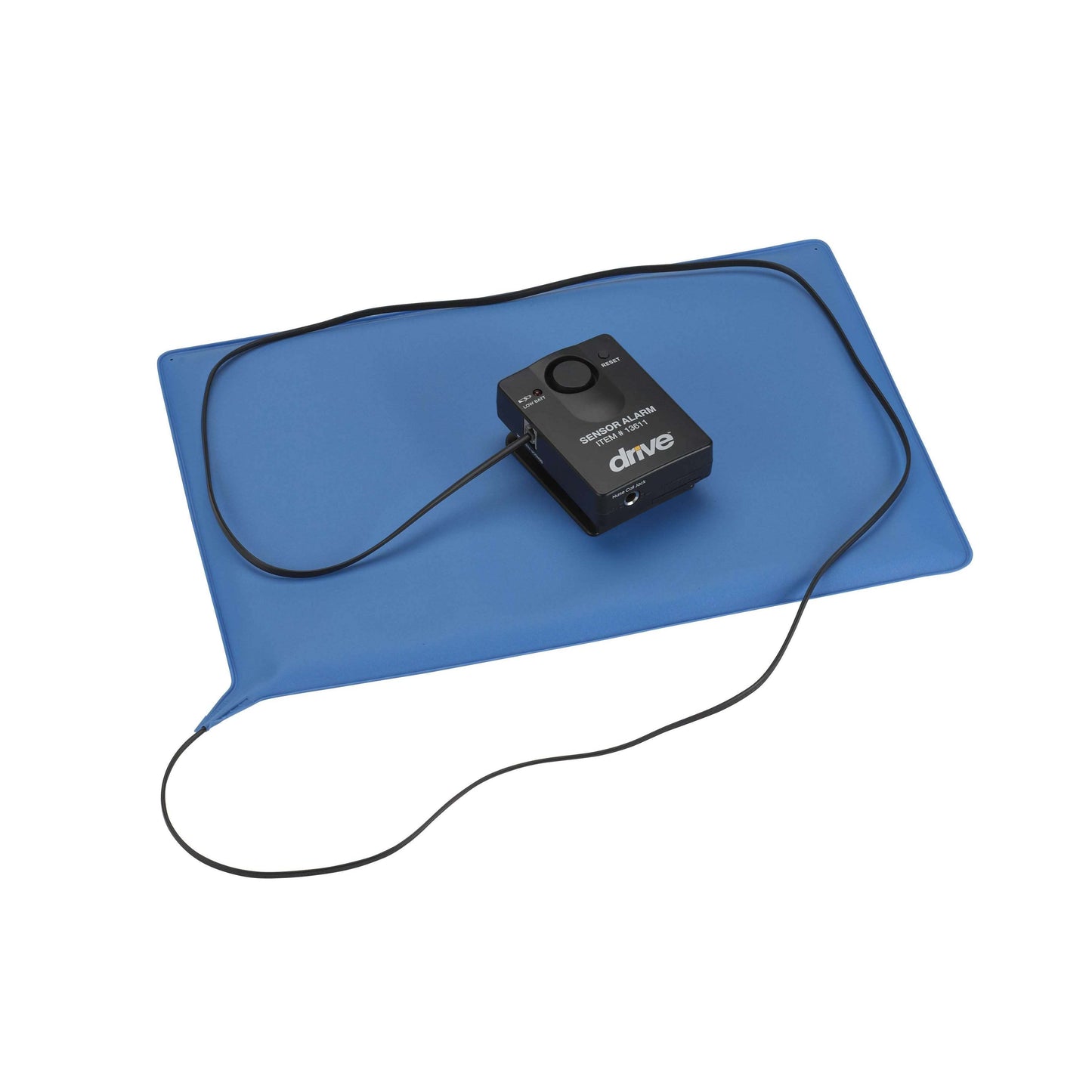 Drive 13608 Pressure Sensitive Bed Chair Patient Alarm with Reset Button, 10" x 15" Chair Pad