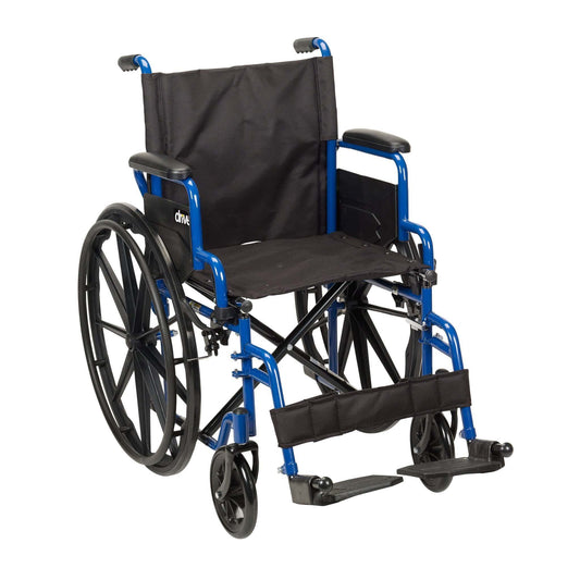 Drive bls16fbd-sf Blue Streak Wheelchair with Flip Back Desk Arms, Swing Away Footrests, 16" Seat