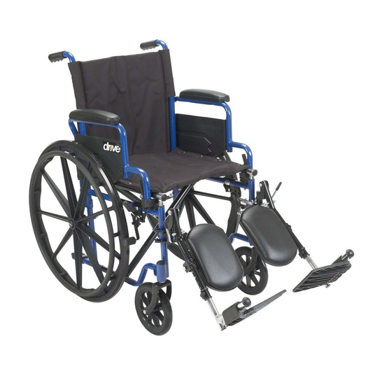 Drive bls20fbd-elr Blue Streak Wheelchair with Flip Back Desk Arms, Elevating Leg Rests, 20" Seat