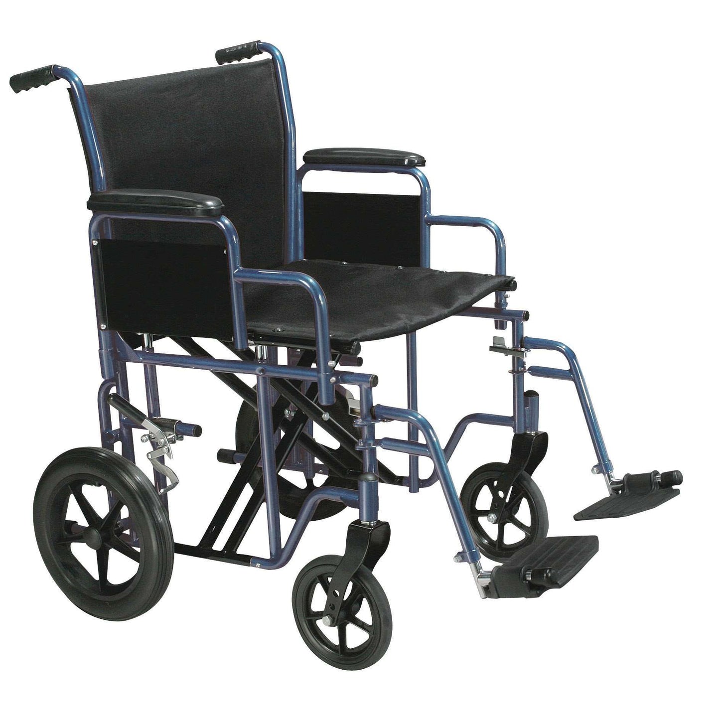 Drive btr20-b Bariatric Heavy Duty Transport Wheelchair with Swing Away Footrest, 20" Seat, Blue