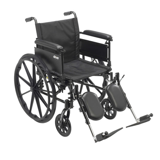 Drive cx416adfa-elr Cruiser X4 Lightweight Dual Axle Wheelchair with Adjustable Detachable Arms, Full Arms, Elevating Leg Rests, 16" Seat
