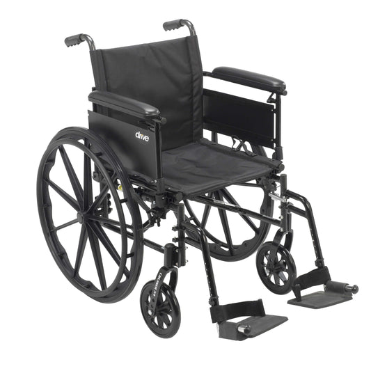 Drive cx416adfa-sf Cruiser X4 Lightweight Dual Axle Wheelchair with Adjustable Detachable Arms, Full Arms, Swing Away Footrests, 16" Seat