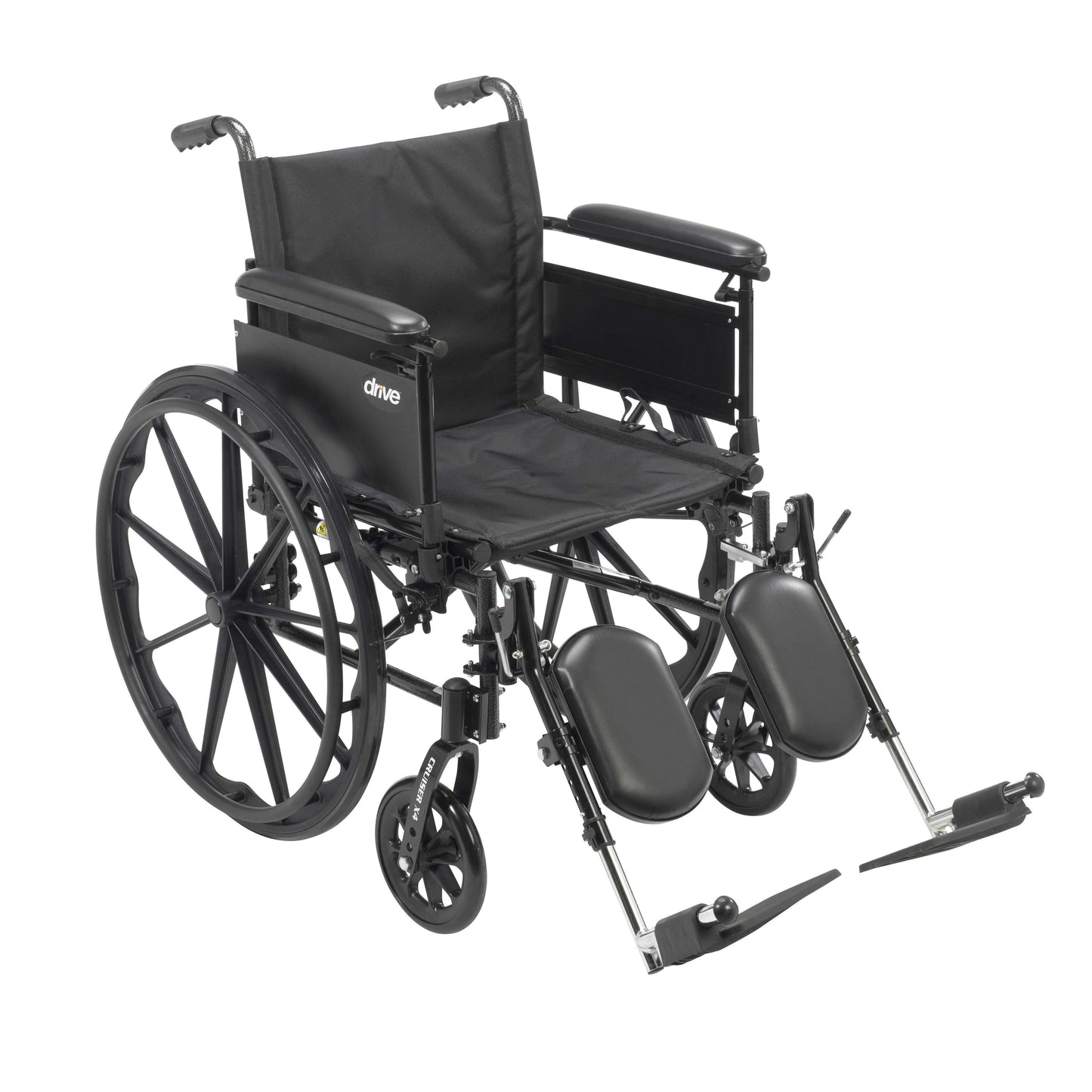 Drive cx418adfa-elr Cruiser X4 Lightweight Dual Axle Wheelchair with Adjustable Detachable Arms, Full Arms, Elevating Leg Rests, 18" Seat
