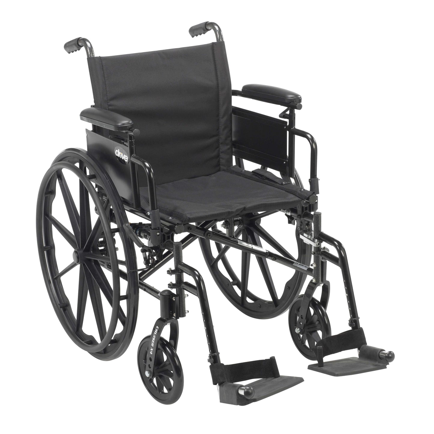 Drive cx420adda-sf Cruiser X4 Lightweight Dual Axle Wheelchair with Adjustable Detachable Arms, Desk Arms, Swing Away Footrests, 20" Seat