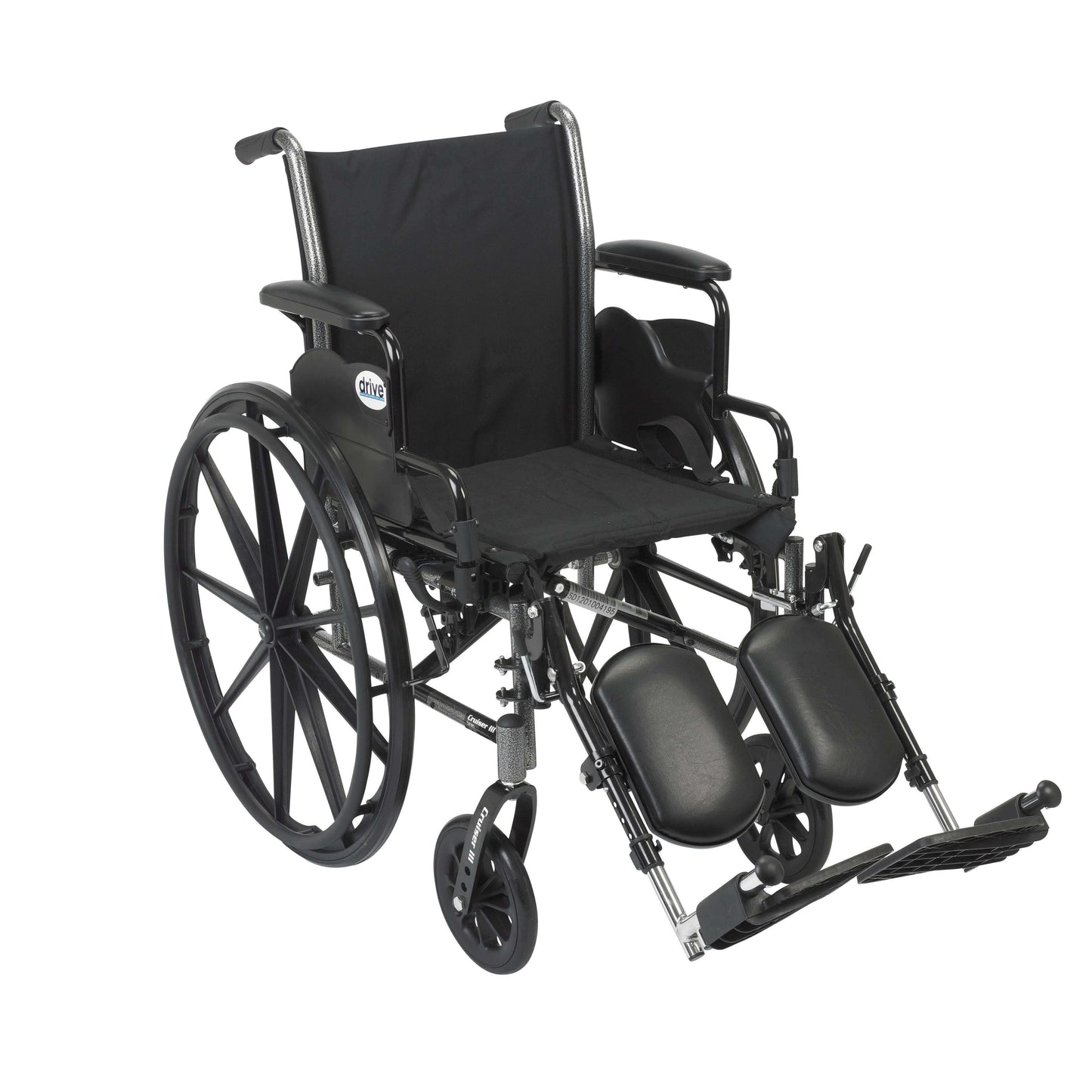 Drive k318dda-elr Cruiser III Light Weight Wheelchair with Flip Back Removable Arms, Desk Arms, Elevating Leg Rests, 18" Seat