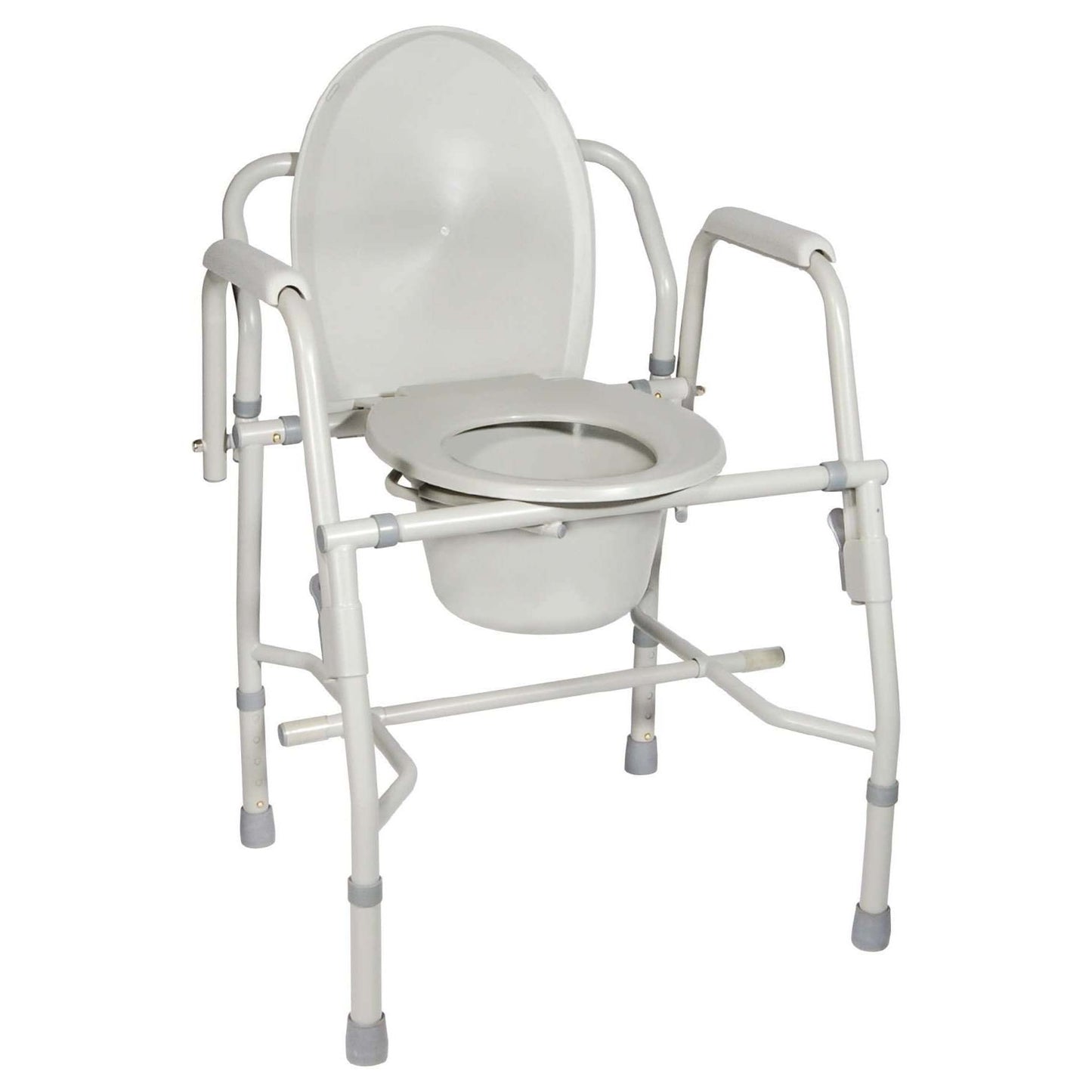 Drive Medical 11125KD-1 Deluxe Steel Drop-Arm Commode W/ Plastic Seat 300lb max