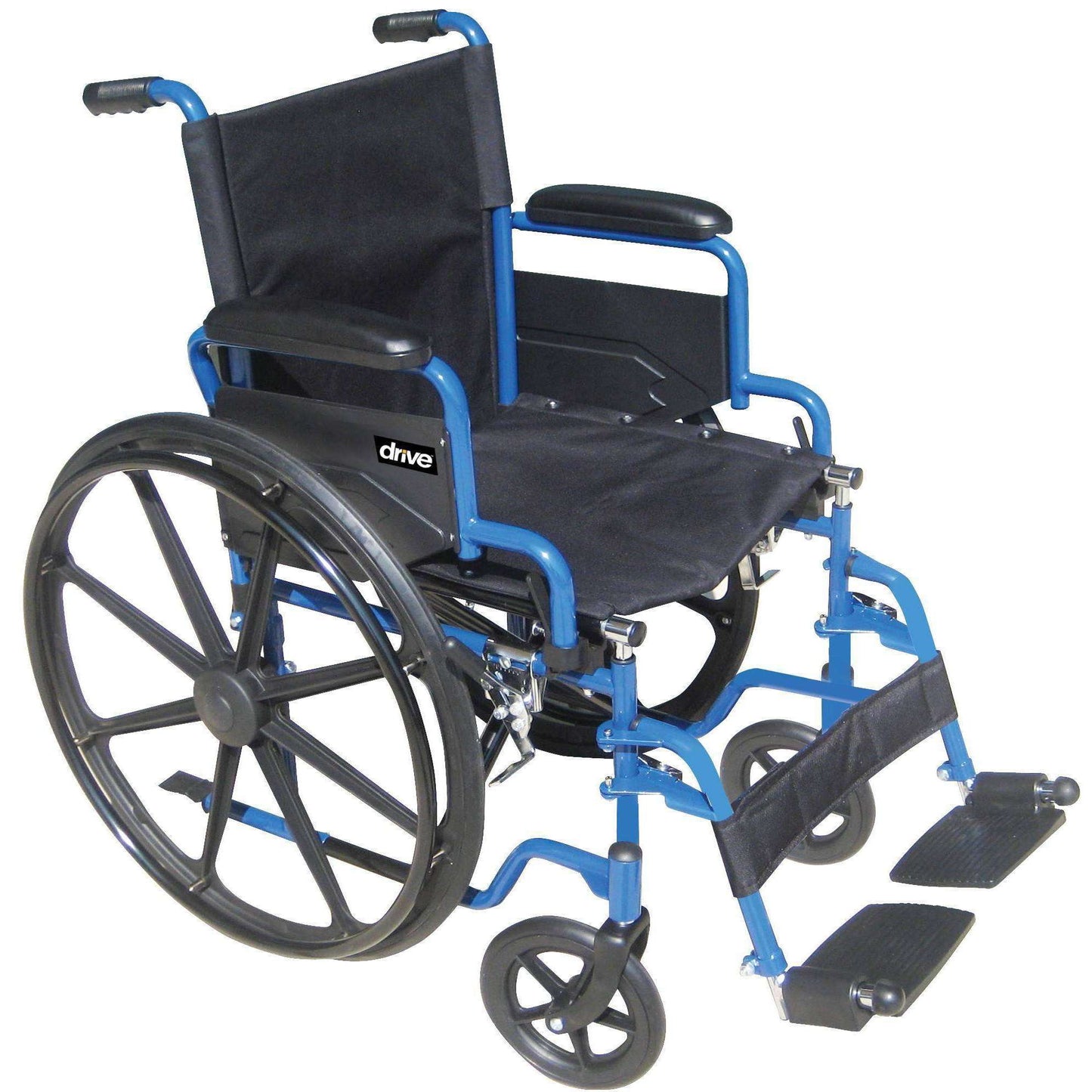 Drive Medical Blue Streak 18" Wheelchair with Footrests BLS18FBD-SF