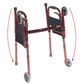 Drive Medical RTL10263KDR Deluxe Folding Travel Walker with 5" Wheels and skis