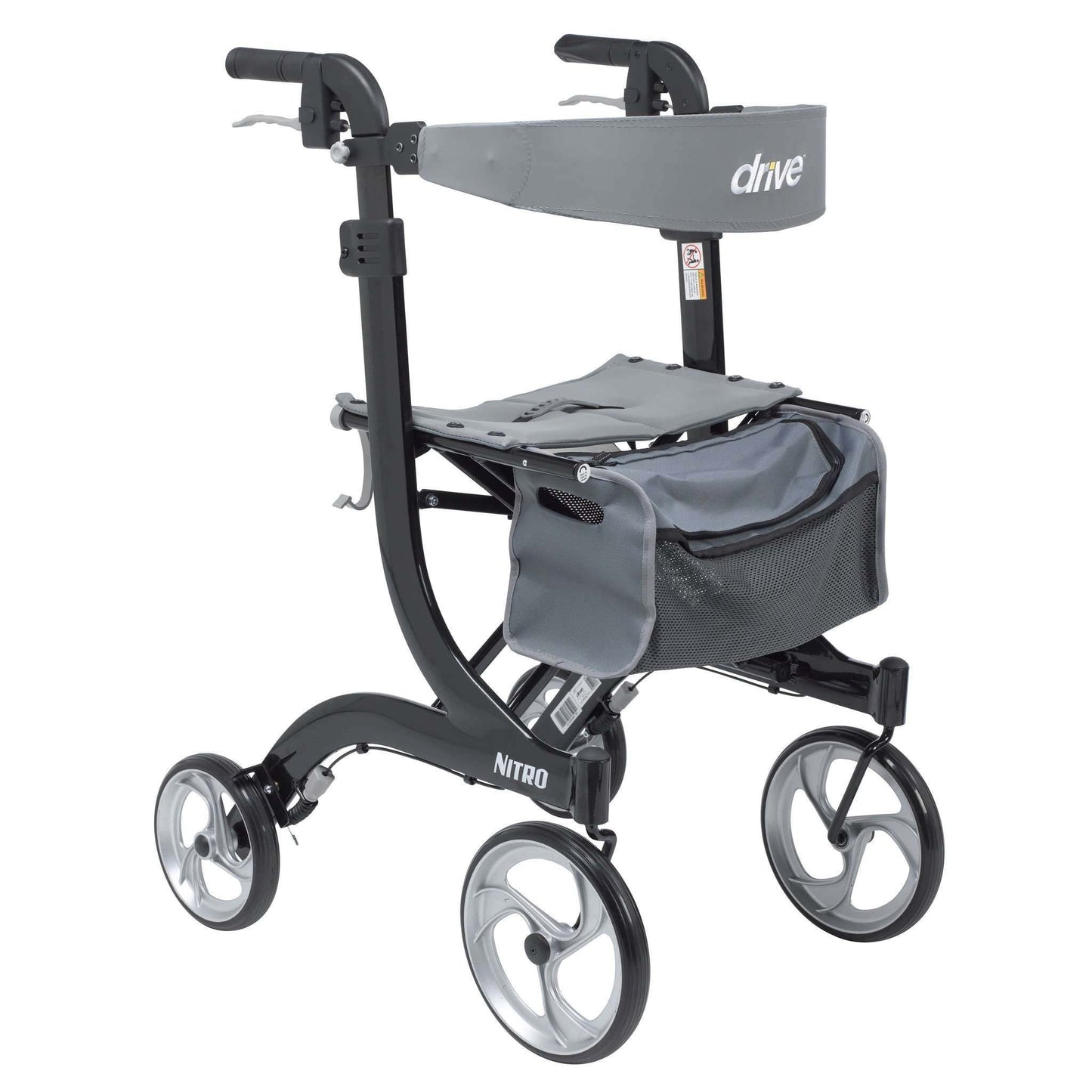 Drive rtl10266bk-t Nitro Euro Style Walker Rollator, Tall