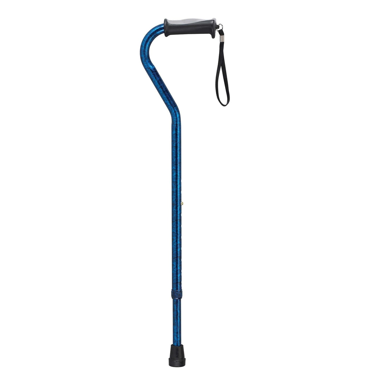 Drive rtl10372bc Adjustable Height Offset Handle Cane with Gel Hand Grip, Blue Crackle