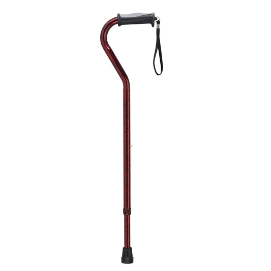 Drive rtl10372rc Adjustable Height Offset Handle Cane with Gel Hand Grip, Red Crackle