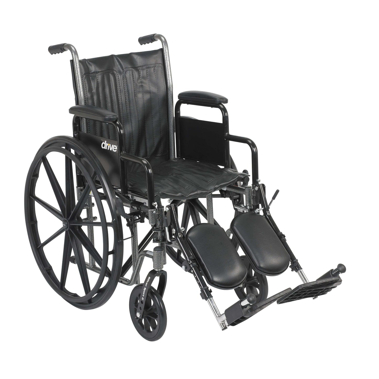 Drive ssp216dda-elr Silver Sport 2 Wheelchair, Detachable Desk Arms, Elevating Leg Rests, 16" Seat