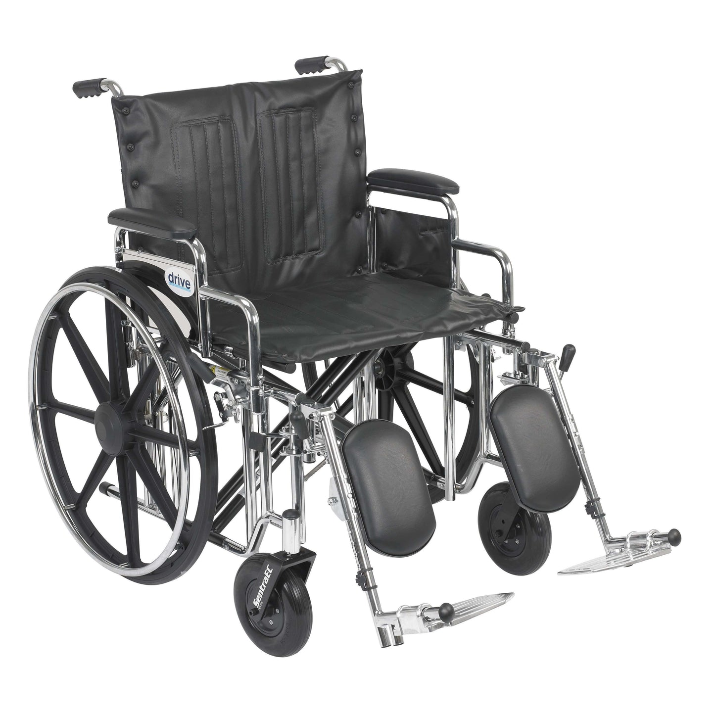 Drive std22dda-elr Sentra Extra Heavy Duty Wheelchair, Detachable Desk Arms, Elevating Leg Rests, 22" Seat