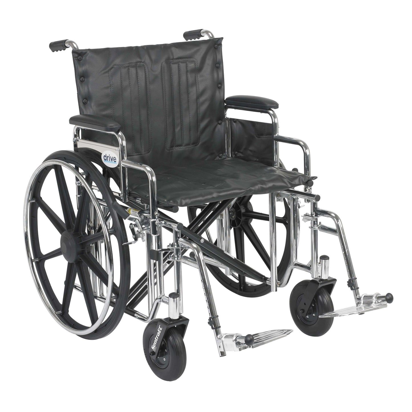 Drive std22dda-sf Sentra Extra Heavy Duty Wheelchair, Detachable Desk Arms, Swing away Footrests, 22" Seat