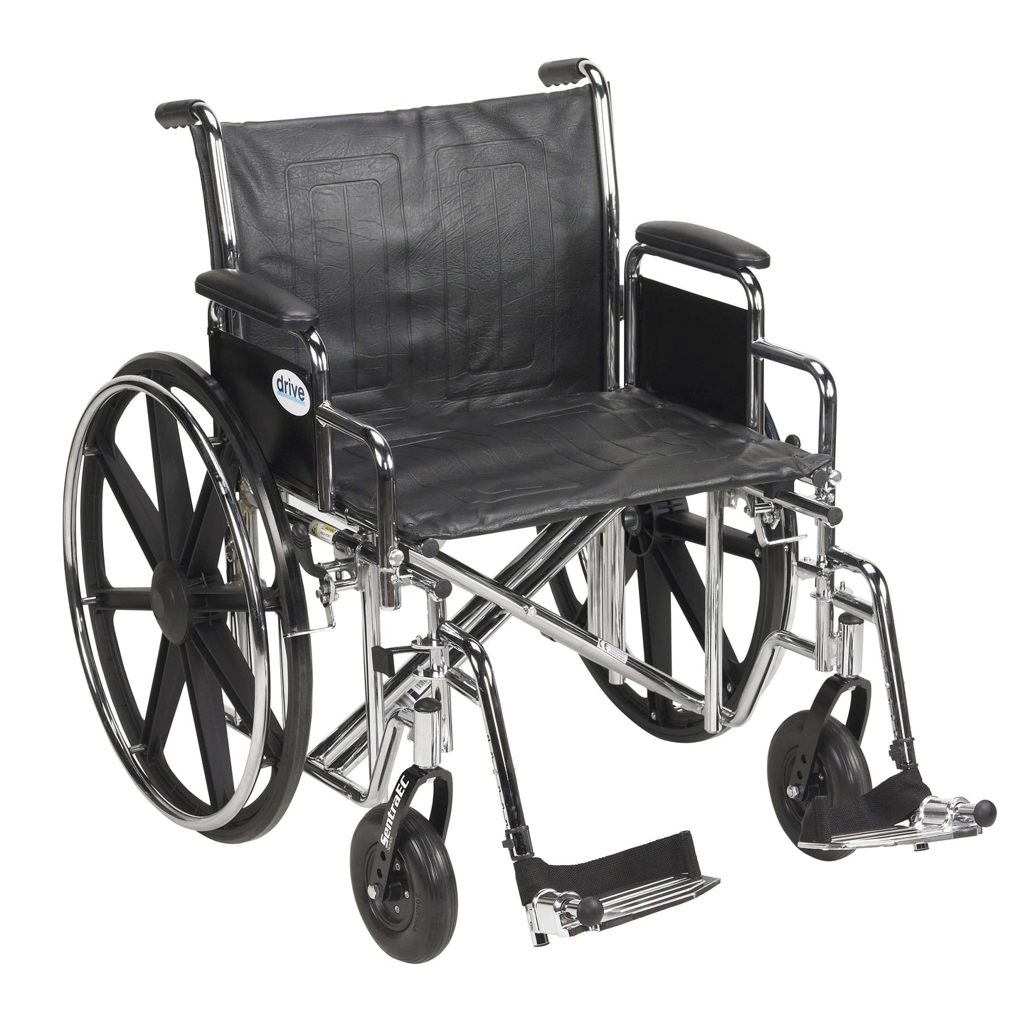 Drive std22ecdda-sf Sentra EC Heavy Duty Wheelchair, Detachable Desk Arms, Swing away Footrests, 22" Seat
