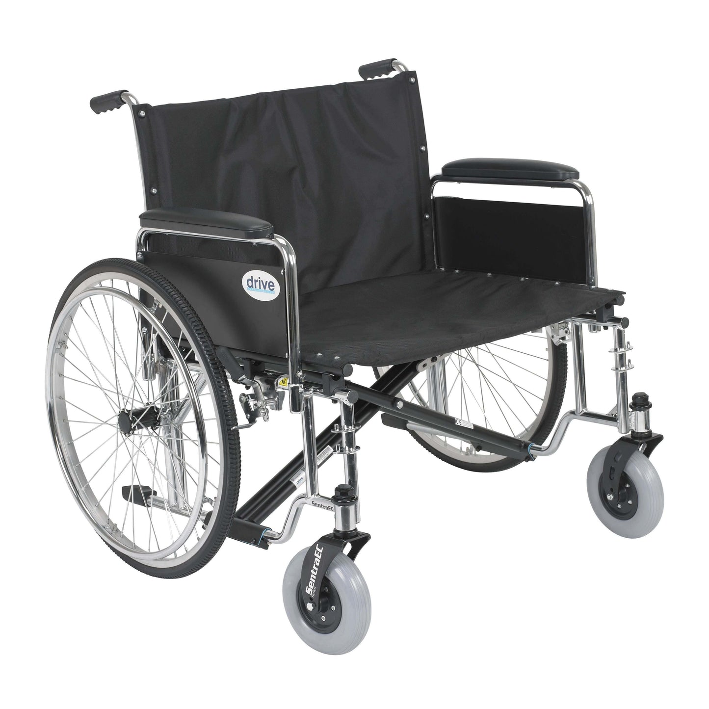 Drive std28ecdfa Sentra EC Heavy Duty Extra Wide Wheelchair, Detachable Full Arms, 28" Seat