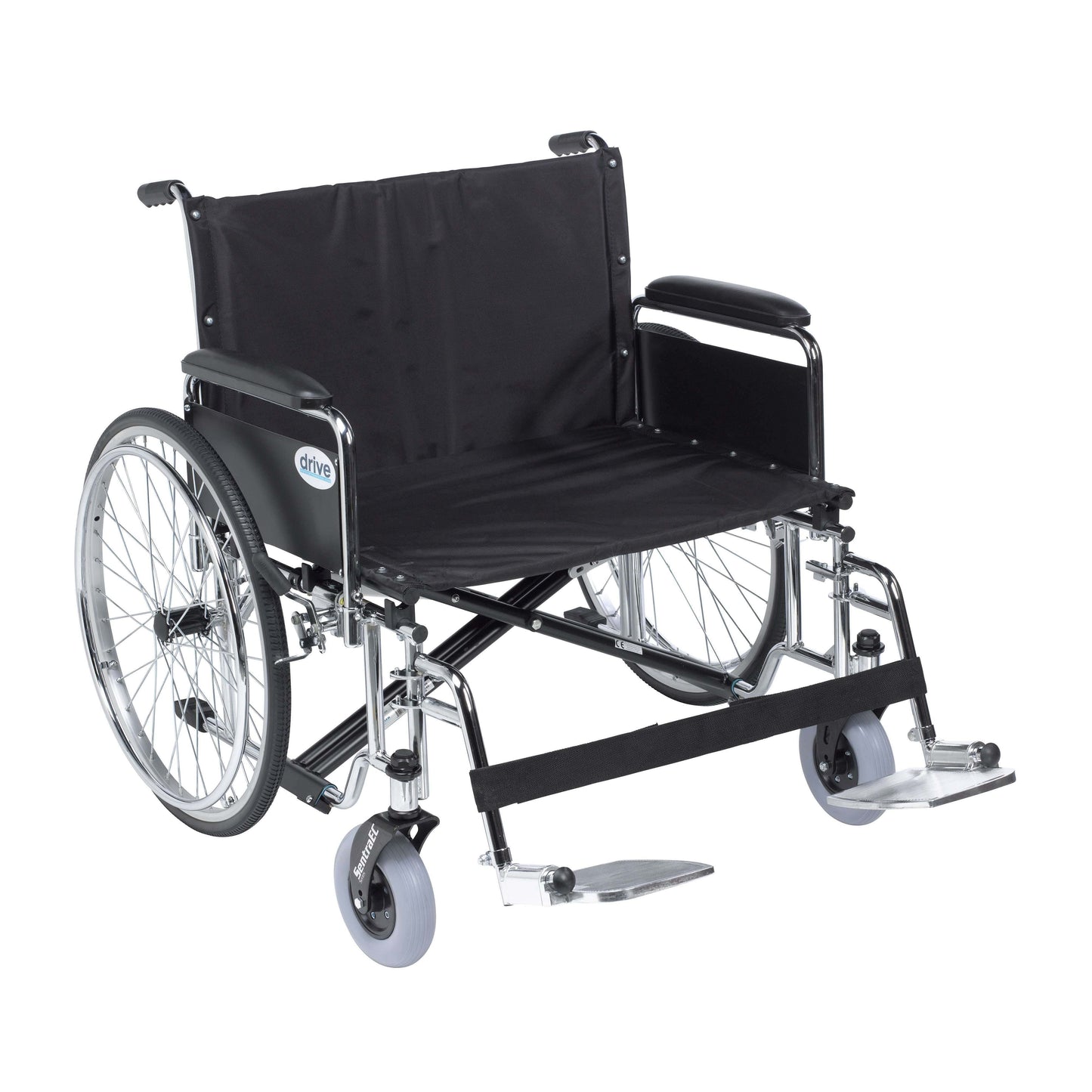 Drive std28ecdfa-sf Sentra EC Heavy Duty Extra Wide Wheelchair, Detachable Full Arms, Swing away Footrests, 28" Seat