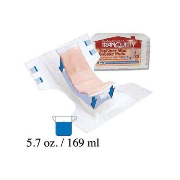 Tranquility 2072 Adult Diaper TopLiner Mini Booster Pad pk/25 10-1/2" x 2-3/4"