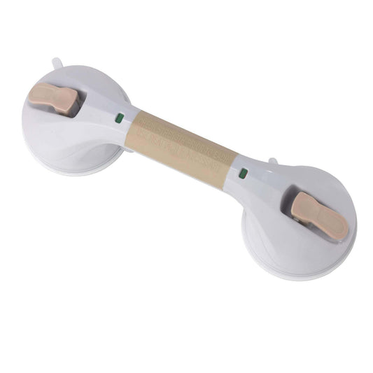 Drive rtl13083 Suction Cup Grab Bar, 12", White and Beige