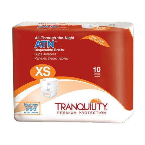 Tranquility 2183 ATN All Through The Night Disposable Briefs   XS 10/pk